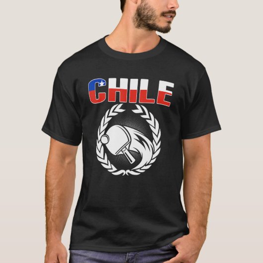 T-shirt Fiers Chili Tennis De Table Chilien Ping Pong Sout (Devant)
