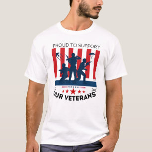 T-shirt Fiers de soutenir nos vétérans