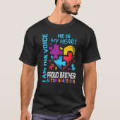 T-shirt Fiers Frère Sensibilisation sur l'autisme Puzzle C (Devant)