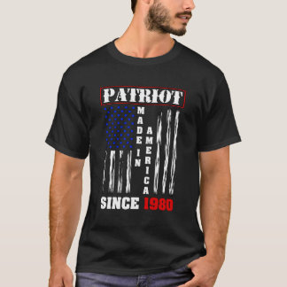 T-shirt Fiers Patriot Américain Né En 1980 Happ
