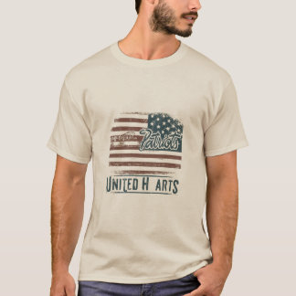 T-shirt Fiers patriotes Coeurs unis