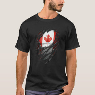 T-shirt Fiers Racines canadiennes arrachées Drapeau Canada