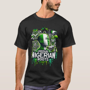 T-shirt Fiers racines nigérianes Mois de l'Histoire Noire