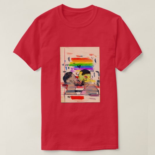 T-shirt Fierté 2020 Deux hommes s'embrasser (Design devant)