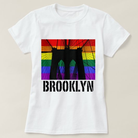T-shirt Fierté 2 de silhouette de pont de Brooklyn (Design devant)