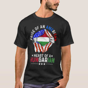 T-shirt Fierté Américaine Américain Hongrie Étranger Hongr