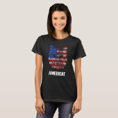 T-shirt Fierté Américaine Chat Patriotique 4 Juillet Améri (Devant entier)