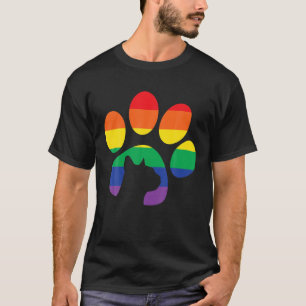T-shirt Fierté Arc-En-Ciel Dans Un Empreinte de patte Chat