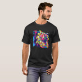 T-shirt Fierté Arc-en-ciel Drapeau Graphique Lion Droits h (Devant entier)