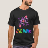 T-shirt Fierté Arc-en-ciel L'amour gagne Tic Tac Toe Lgbt (Devant)