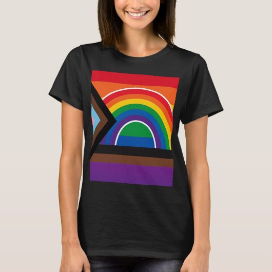 T-shirt Fierté Arc-en-ciel Noir (Devant)