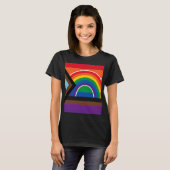 T-shirt Fierté Arc-en-ciel Noir (Devant entier)