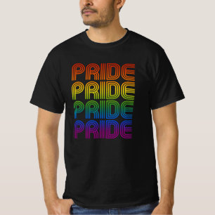 T-shirt Fierté arc-en-ciel rétro
