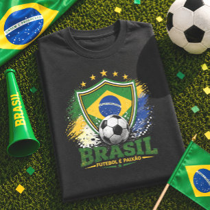 T-shirt Fierté brésilienne Football Brasil Soccer Fan