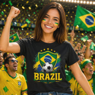 T-shirt Fierté brésilienne Supporter de football brésilien