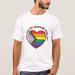 T-shirt Fierté Cœur Vous Pouvez Être Vous-Même Avec Moi T-