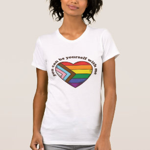 T-shirt Fierté Cœur Vous Pouvez Être Vous-Même Avec Moi T-