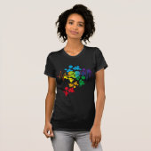 T-shirt Fierté colorée Coeur arc-en-ciel Lgbt (Devant entier)