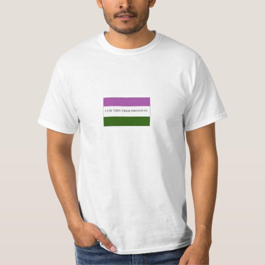 T-shirt Fierté de drapeau de Genderqueer Nonbinary ils (Devant)