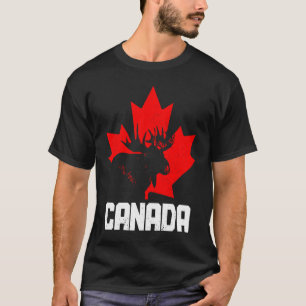 T-shirt Fierté de feuille d'érable d'orignal du Canada Vin