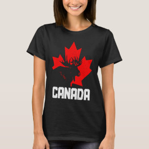 T-shirt Fierté de feuille d'érable d'orignal du Canada Vin