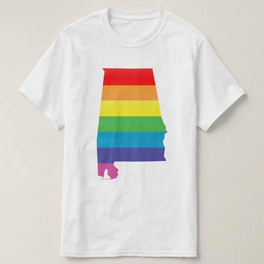 T-shirt fierté de l'Alabama. rayé (Design devant)