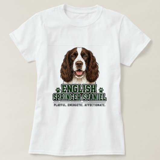 T-shirt 🐾 Fierté de l'English Springer Spaniel 🐾 (Design devant)