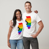 T-shirt Fierté de l'État de l'Illinois LGBTQ Progress Prid (Unisexe)