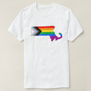 T-shirt Fierté de l'État du Massachusetts LGBTQ Progress P