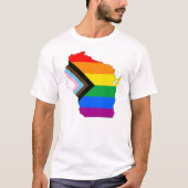 T-shirt Fierté de l'État du Wisconsin LGBTQ Progress Pride (Devant)