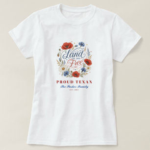 T-shirt Fierté de l'État personnalisée Nom de famille Terr
