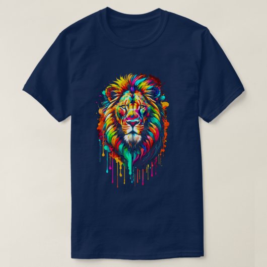 T-shirt Fierté de lion arc-en-ciel (Design devant)