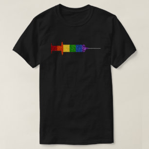 T-shirt Fierté de Parties scintillant LGBT Vaccin Arc-en-c