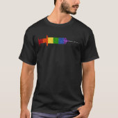 T-shirt Fierté de Parties scintillant LGBT Vaccin Arc-en-c (Devant)