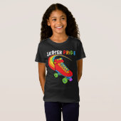 T-Shirt Fierté de patinage Rainbow Cartoon Roller Patinage (Devant entier)