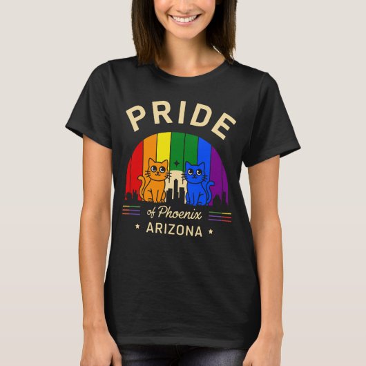 T-shirt Fierté de Phoenix City Arizona USA Rainbow Flag (Devant)