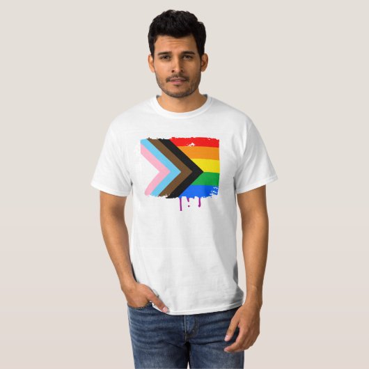 T-shirt Fierté de progrès LGBTQ+ (Devant entier)