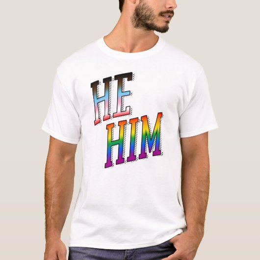 T-Shirt Fierté de progrès Pronoms Il / Lui (Devant)