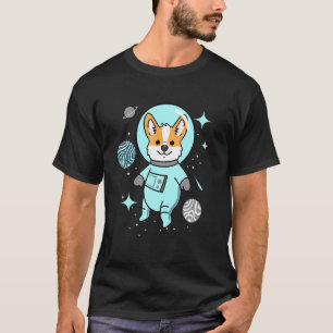 T-shirt Fierté Demiboy Corgi Dans L'espace Demiboy Hommes