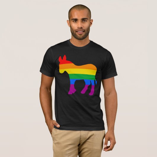 T-SHIRT FIERTÉ DÉMOCRATE LGBTQ (Devant entier)