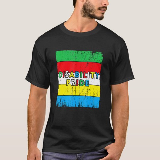 T-shirt Fierté d'invalidité drapeau Mois invalide Handicap (Devant)