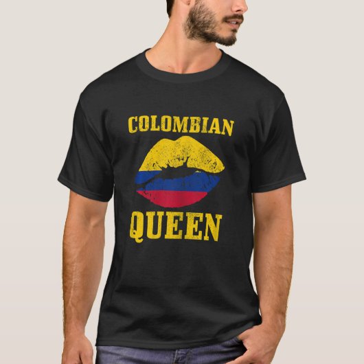 T-shirt Fierté drapeau colombienne féminine Reine Colombie (Devant)