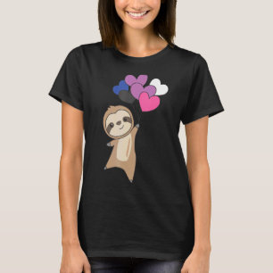 T-shirt Fierté Drapeau Genderfluide Lgbtq Coeurs Balloon S