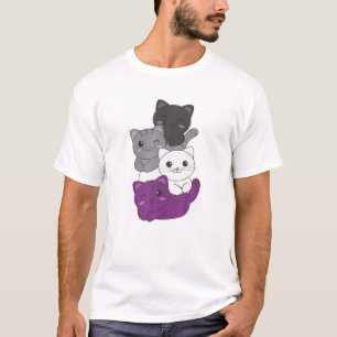 T-shirt Fierté Drapeau Sexuel LGBTQ Chats chat Asexuel T C