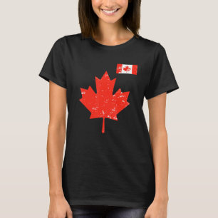 T-shirt Fierté du Canada - Vintag Feuille d'érable et drap