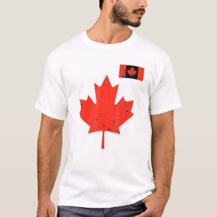 T-shirt Fierté du Canada - Vintag Feuille d'érable et drap