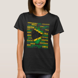 T-shirt Fierté du drapeau jamaïcain Heart Jamaican patrimo