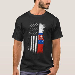 T-shirt Fierté du drapeau slovaque américain Slovaquie Usa