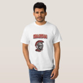 T-shirt Fierté du guerrier - Casque spartiate avec Plume r (Devant entier)