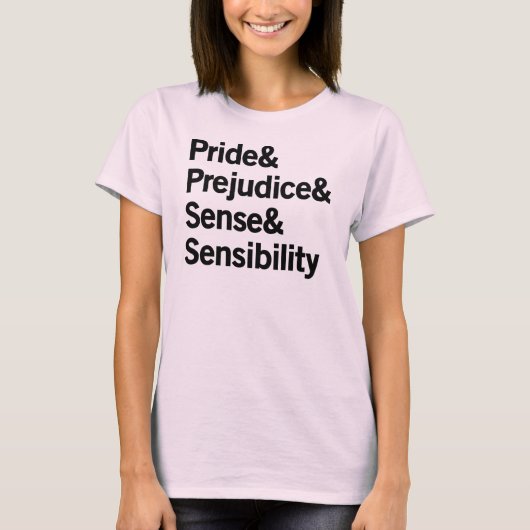 T-shirt Fierté et préjudice et sens et sensibilité (Devant)
